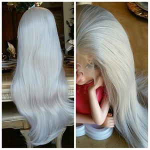 Ash White Blonde Lace Front Wig